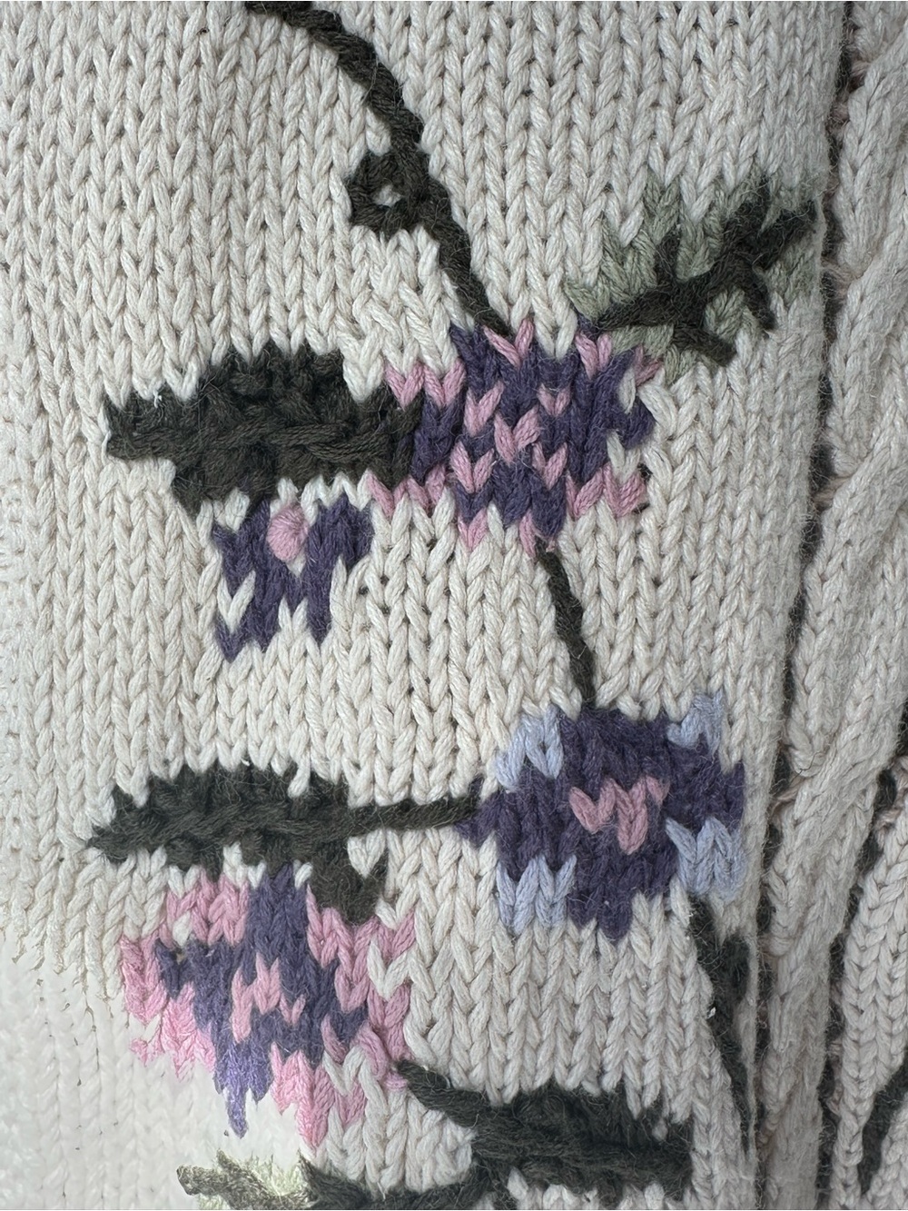 NWT David Loren Vintage Floral Embroidered Cardigan Sweater - Large - Picture 7 of 16